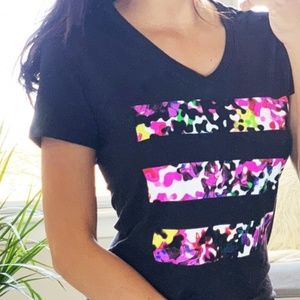 Adidas Multicolor Logo 3 Striped Graphic TShirt